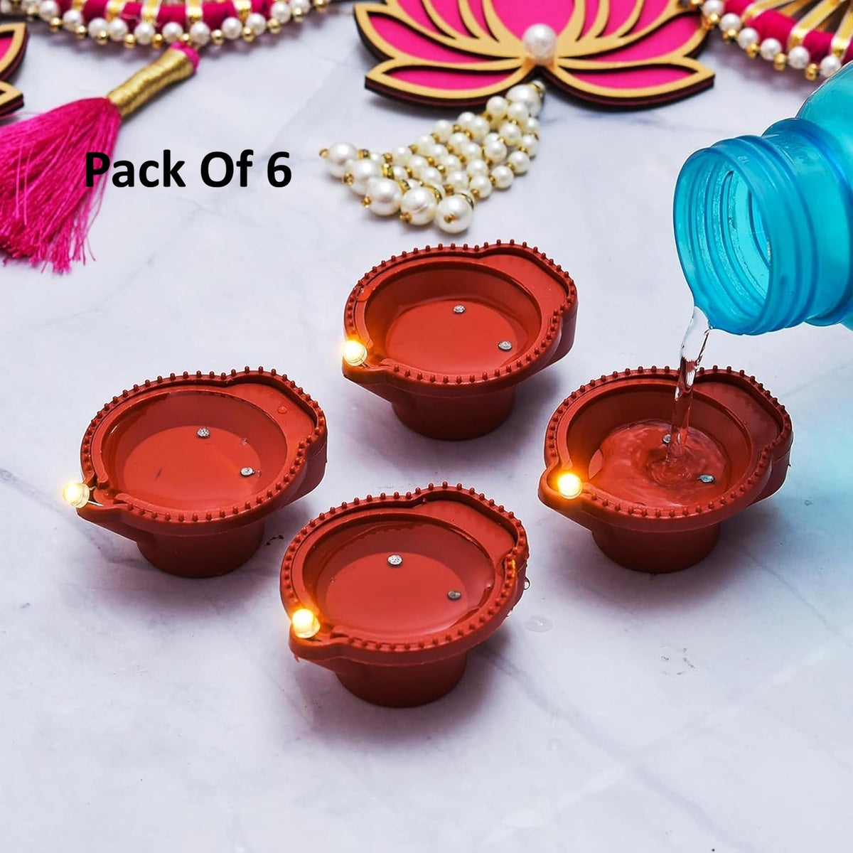 Water Sensor Diya Set (Pack Of 6)